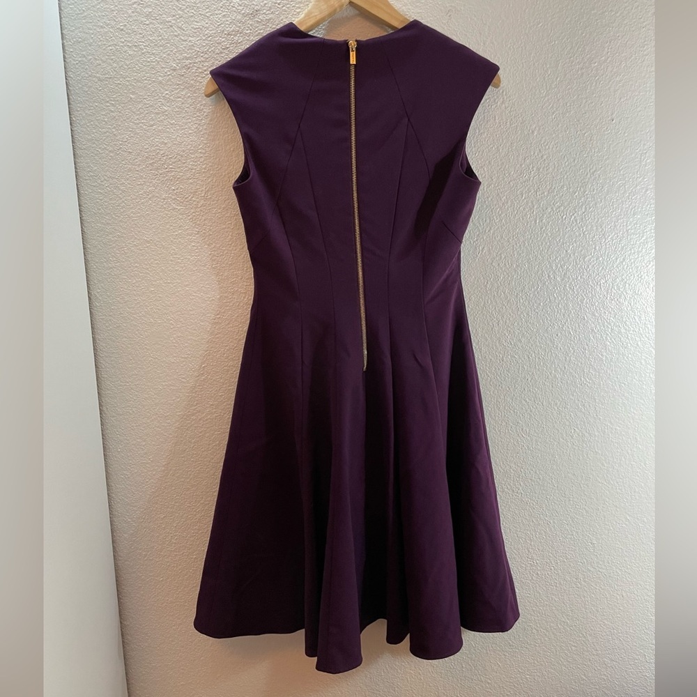 Calvin Klein Purple V-Neck Tailored Office Dress Size 2 - Picture 8 of 9